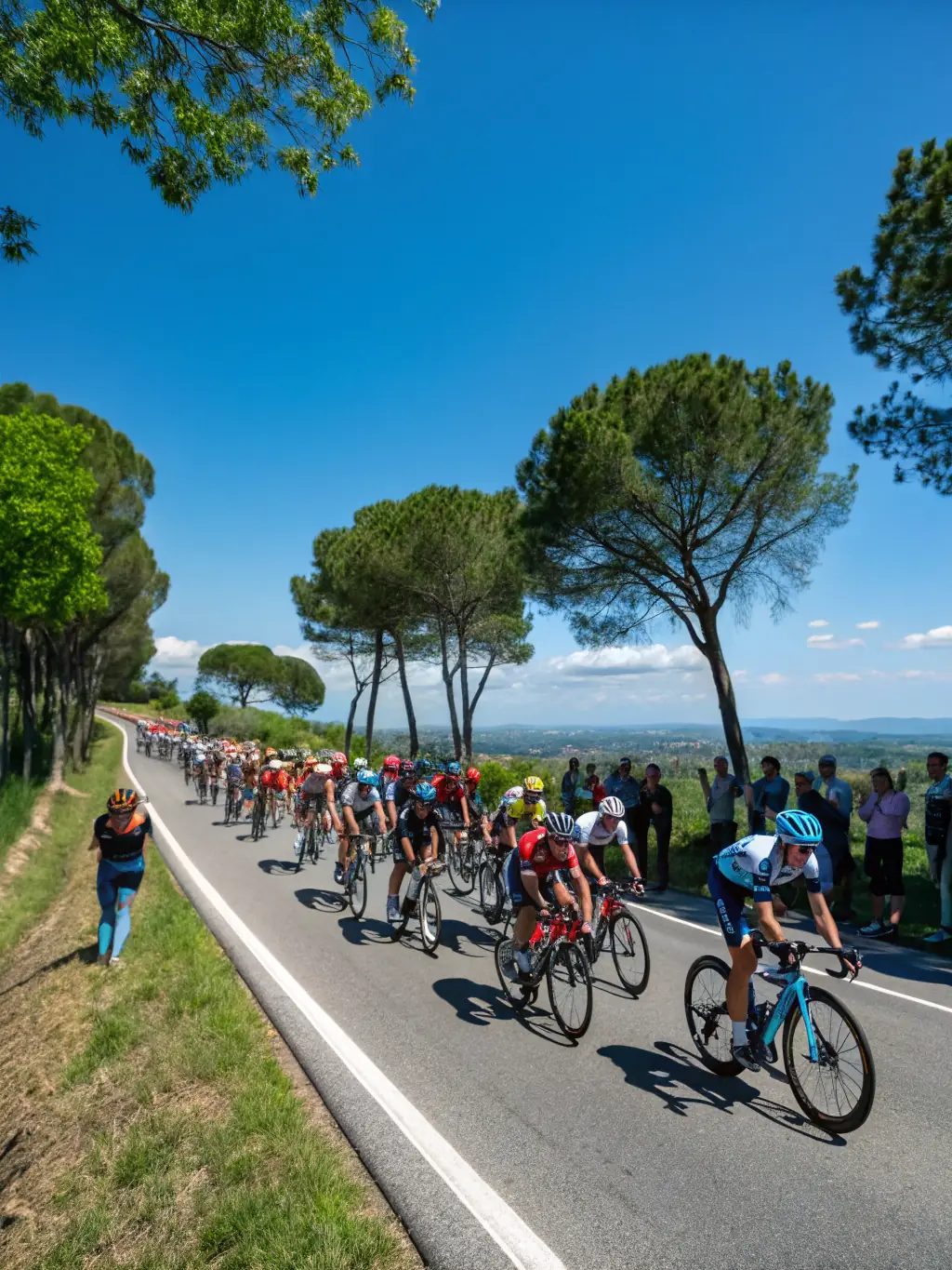 A group of cyclists participating in a COEUR LARZAC organized cycling event, promoting healthy lifestyles and raising awareness for heart health.