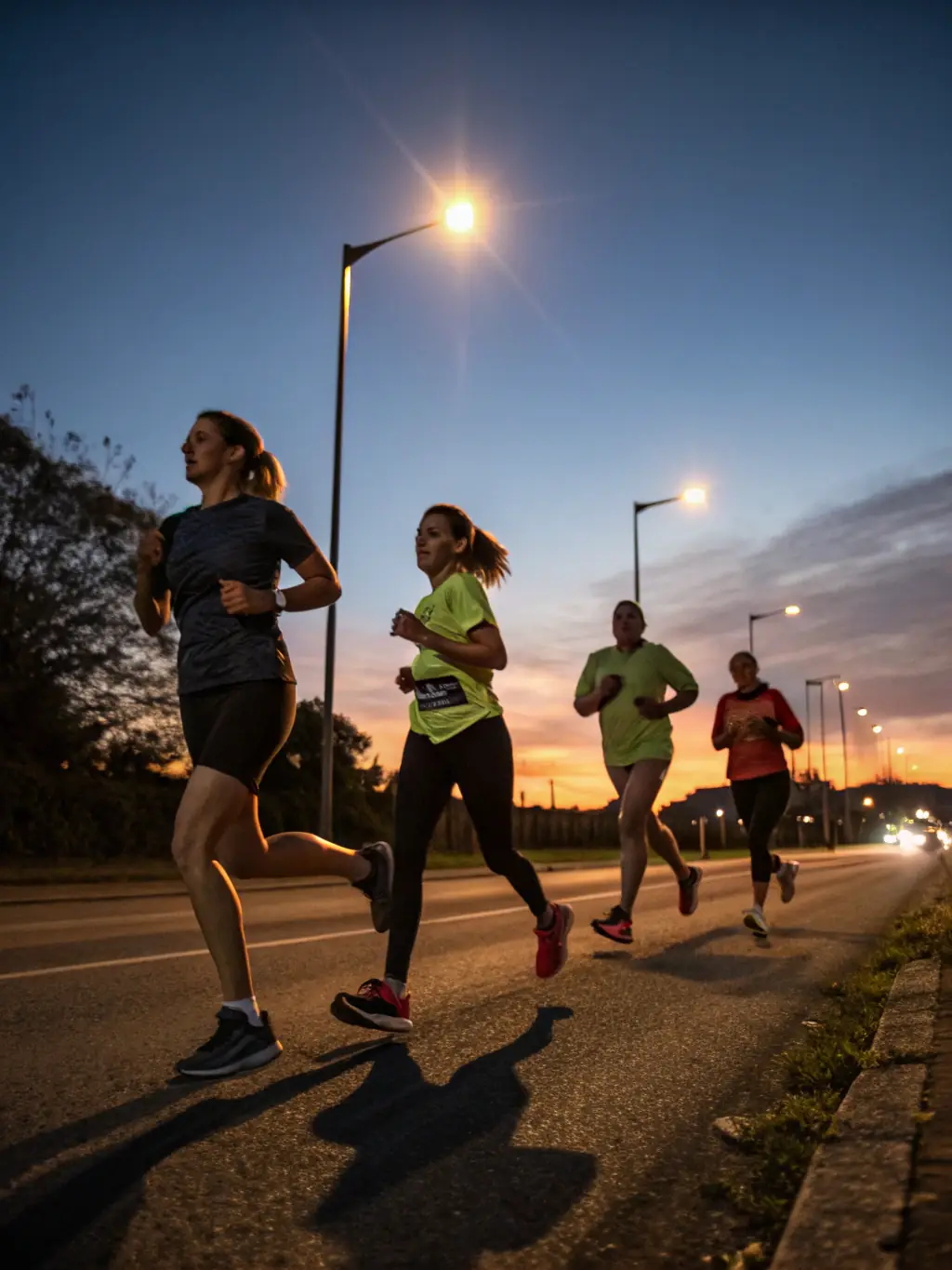 A vibrant image of participants running in the annual COEUR LARZAC charity run, showcasing the community's involvement and support for heart disease research.